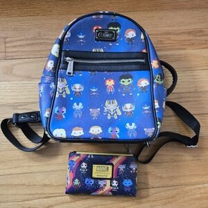 Avengers Endgame mini backpack + Wallet travel bag Marvel charachters